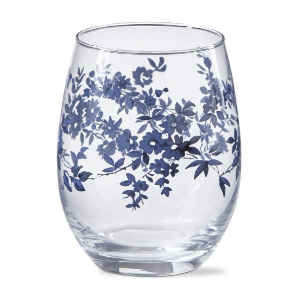 Tag Cottage Floral Stempless Wine Glass G1950