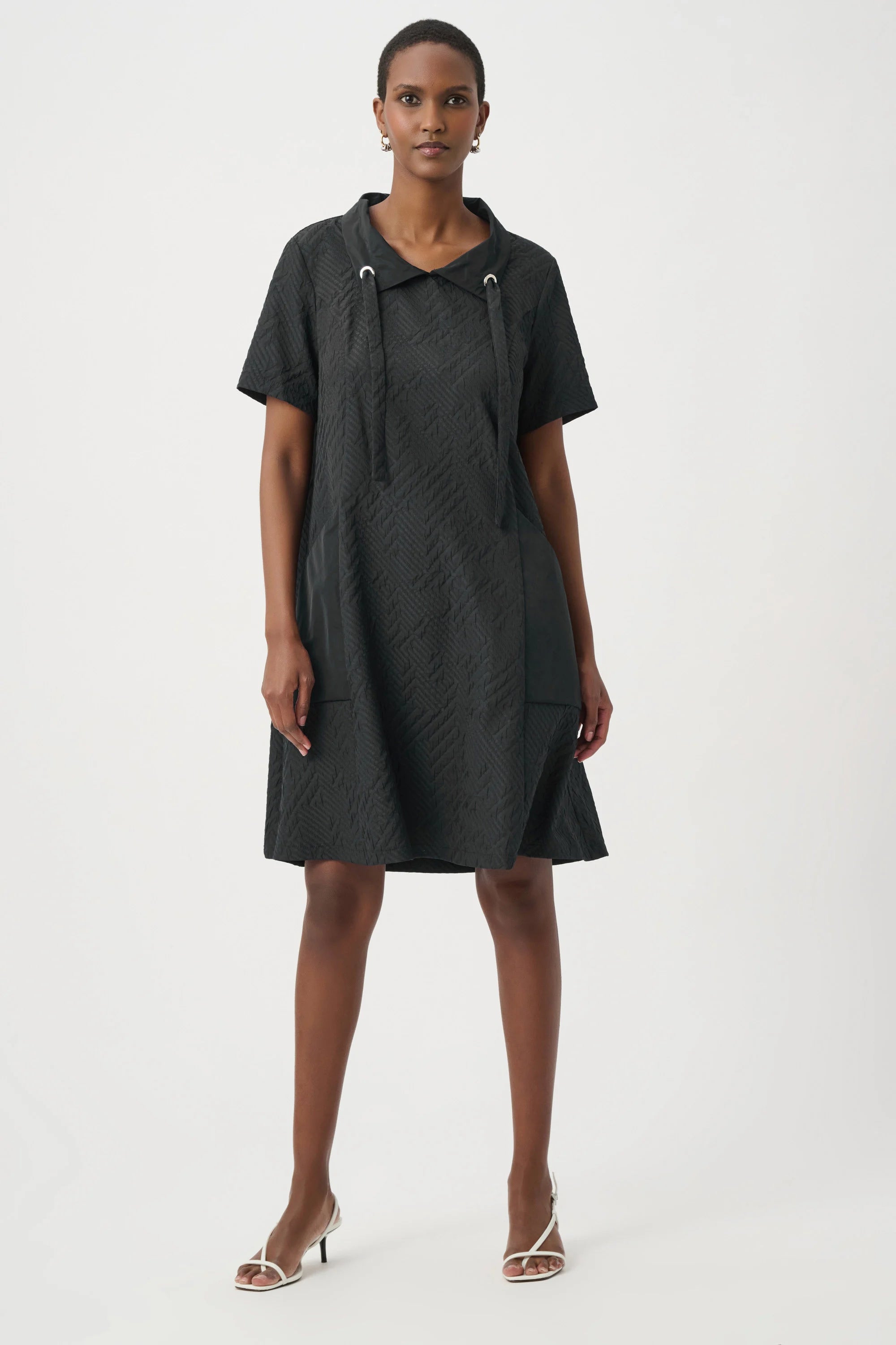 Joseph Ribkoff Jacquard A-Line Dress 261027 Black – Crocus & Ivy