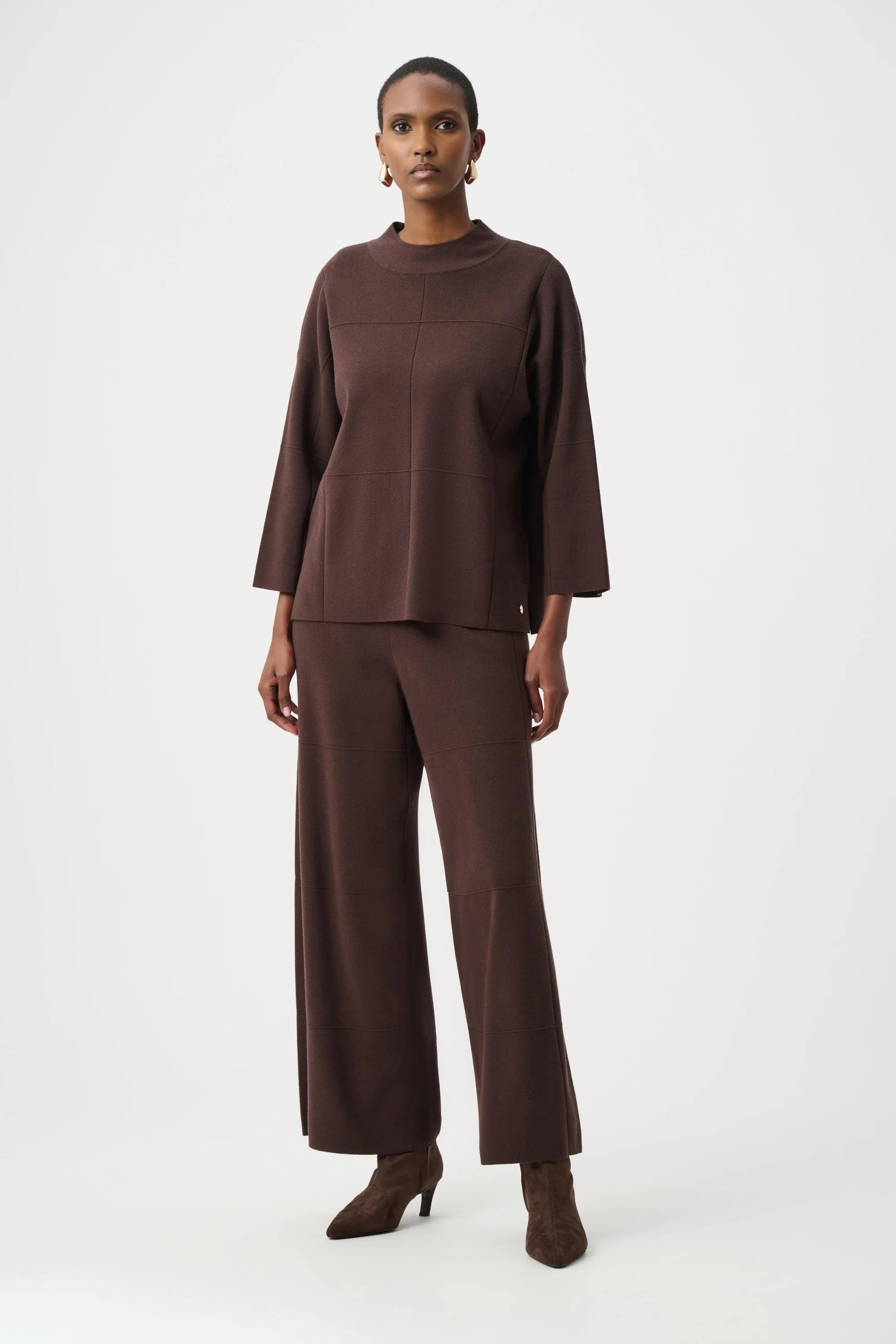 Joseph Ribkoff Straight Sweater with Mock Neck 261981 Mocha