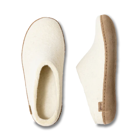 Glerups White Open Heel Slipper