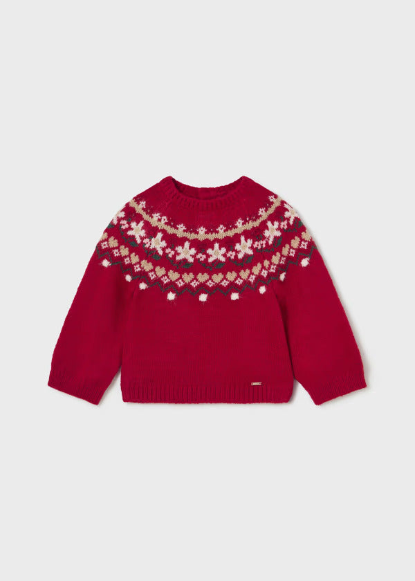 Mayoral Baby Girl Jacquard Sweater  2311-33  Rojo *