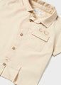 Mayoral Baby Boy Short Sleeve Buttondown Shirt  1111-92  Crema