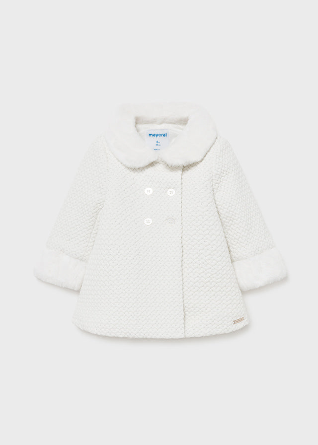 Mayoral Baby Girl Quilted Knit Coat    2432-24    Crudo *