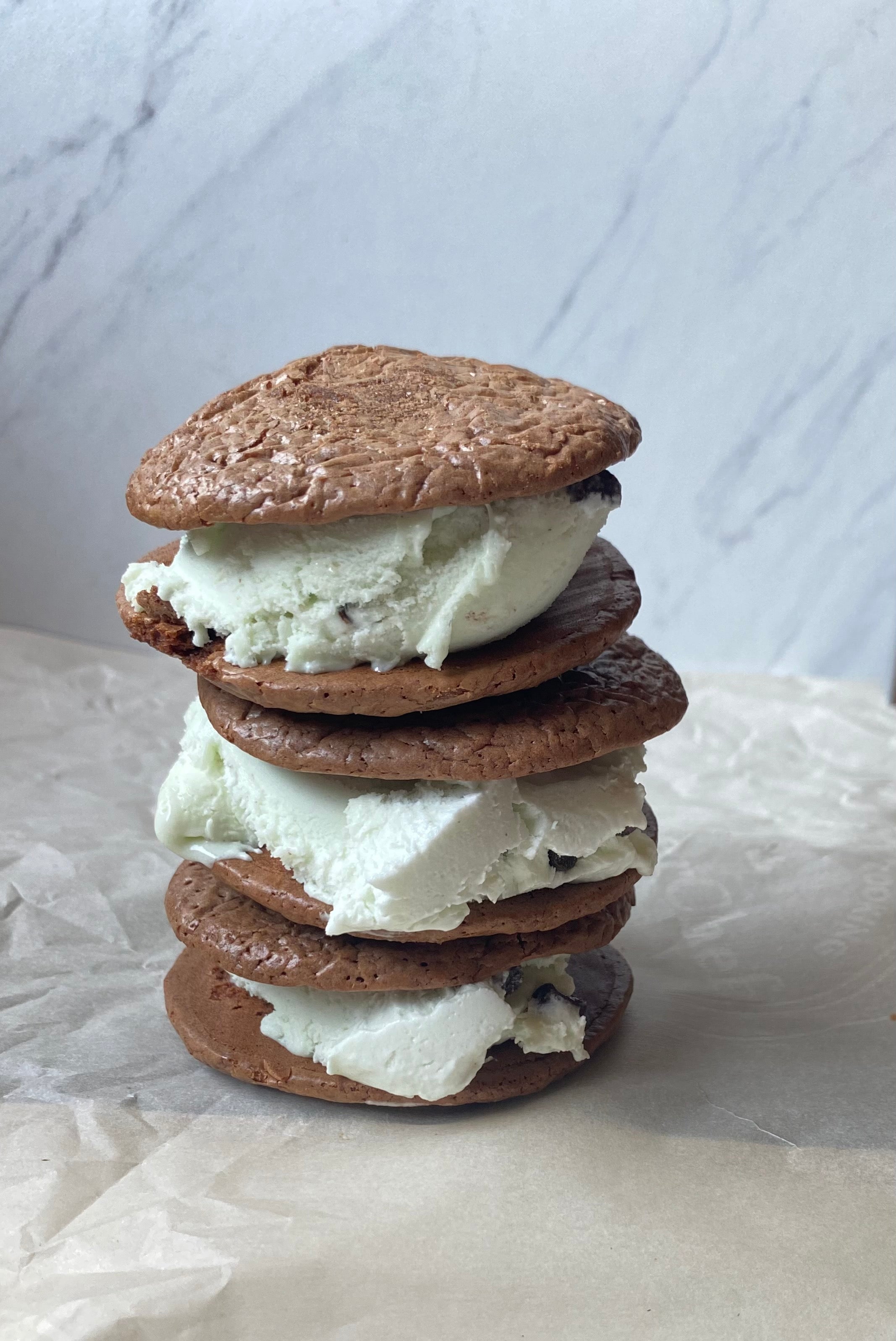 Chocolate + Mint = Chocolate Mint Ice Cream Sammie