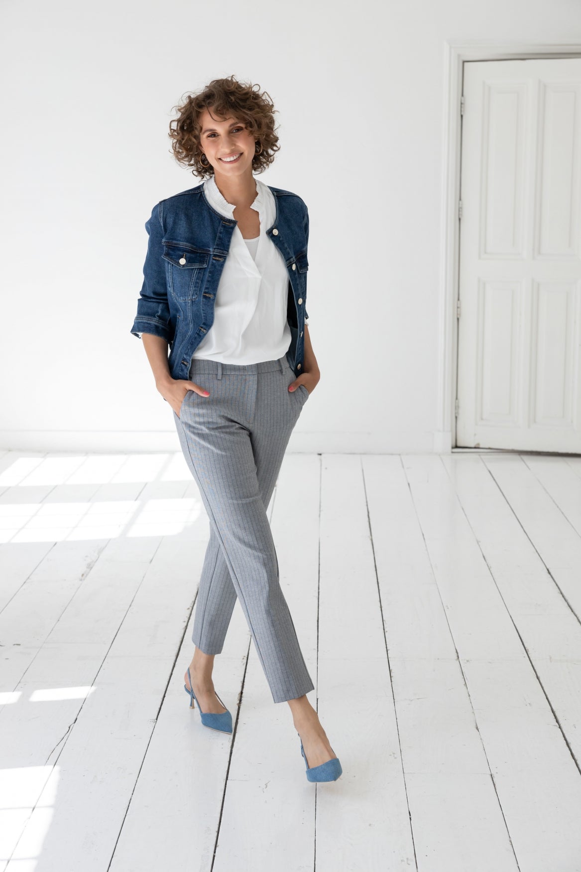 Yest Rahima Trouser  5088  Light Grey/Melange