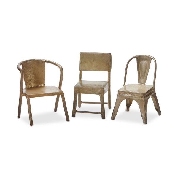 Tag Assorted Vintage Tiny Chairs  G17934  Antique Gold*