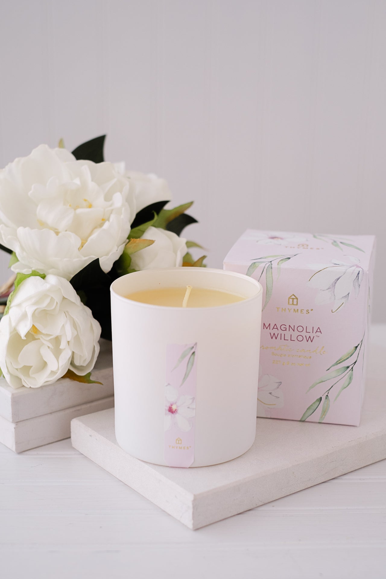 Thymes Magnolia Willow Boxed Candle