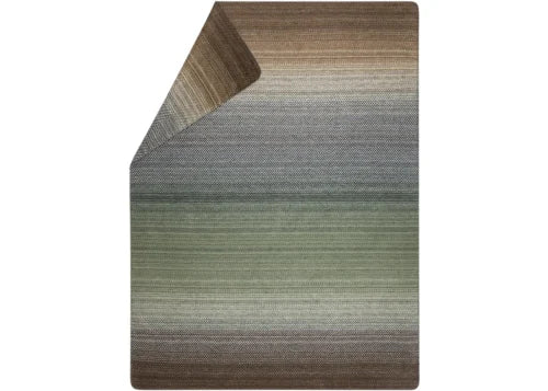 David Fussenegger Savona Throw  01275550  Gradient Herringbone Ivy/Blue/Brown