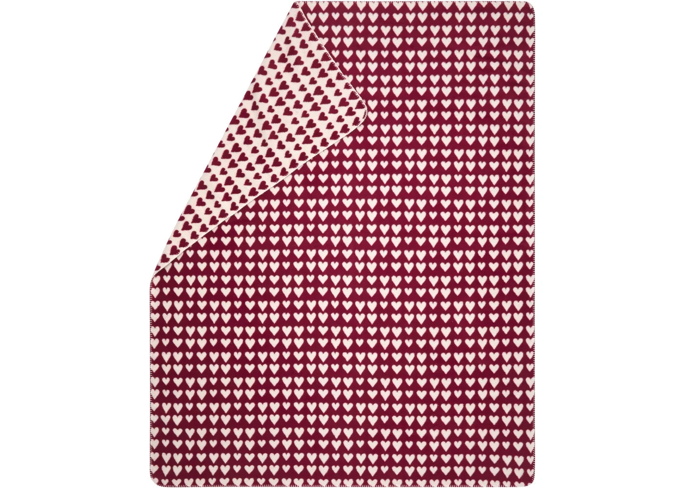 Fussenegger Savona Velour Throw  02401960  Bordeaux Allover Hearts