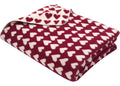 Fussenegger Savona Velour Throw  02401960  Bordeaux Allover Hearts