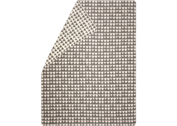 Fussenegger Savona Velour Throw  02409350  Smoke Allover Hearts