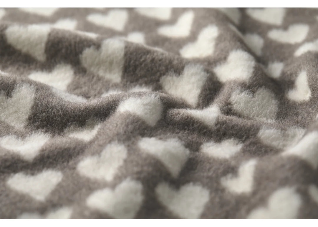 Fussenegger Savona Velour Throw  02409350  Smoke Allover Hearts