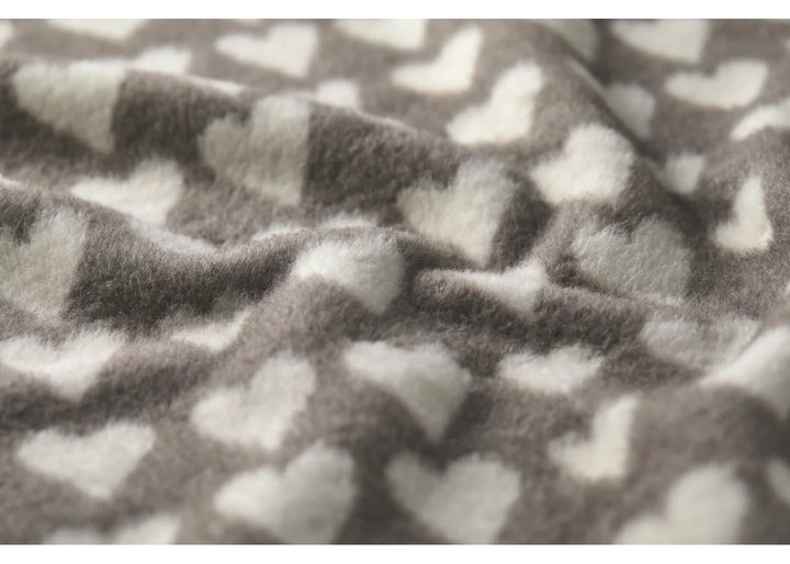 Fussenegger Savona Velour Throw  02409350  Smoke Allover Hearts