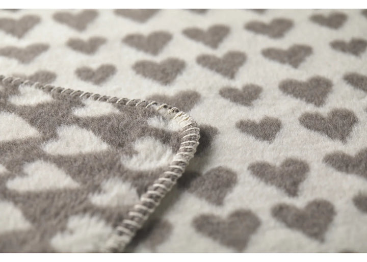 Fussenegger Savona Velour Throw  02409350  Smoke Allover Hearts