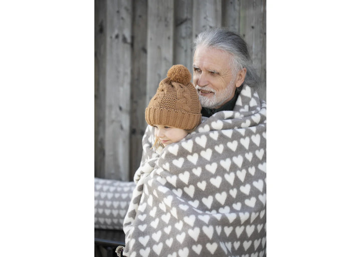 Fussenegger Savona Velour Throw  02409350  Smoke Allover Hearts