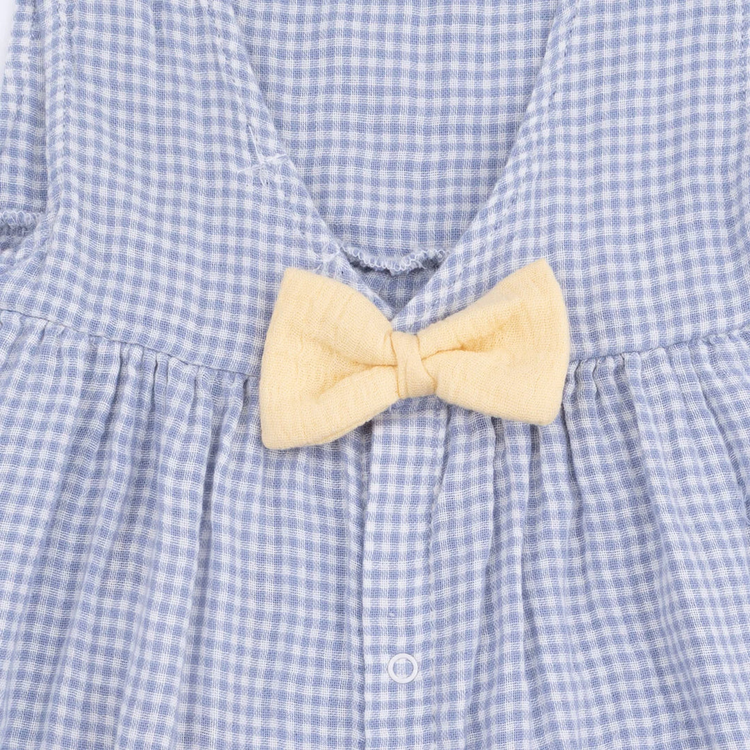 Angel Dear Baby Girl Dress 1337-S26-MGI  Micro Gingham Blue Blizzard