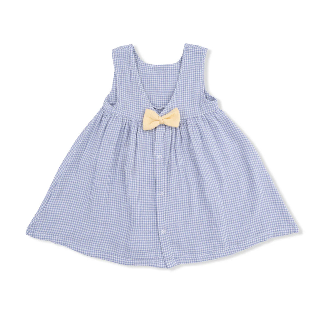 Angel Dear Baby Girl Dress 1337-S26-MGI  Micro Gingham Blue Blizzard