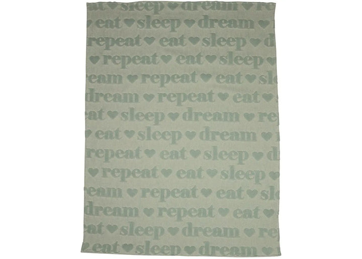 David Fussenegger Riga Baby Eat Sleep Repeat Blanket  DF03715170  Light Green *