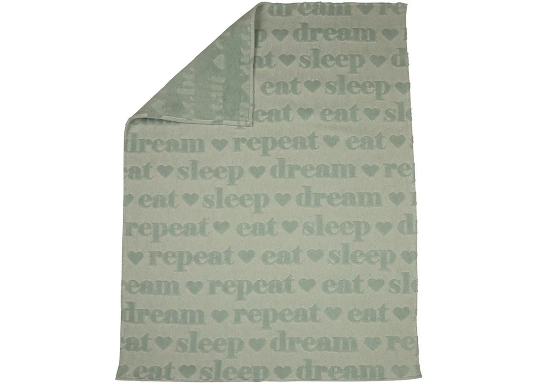 David Fussenegger Riga Baby Eat Sleep Repeat Blanket  DF03715170  Light Green *