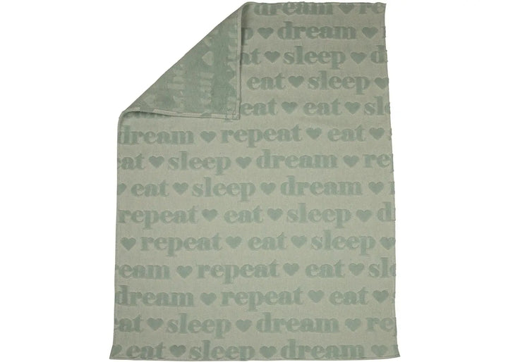 David Fussenegger Riga Baby Eat Sleep Repeat Blanket  DF03715170  Light Green *
