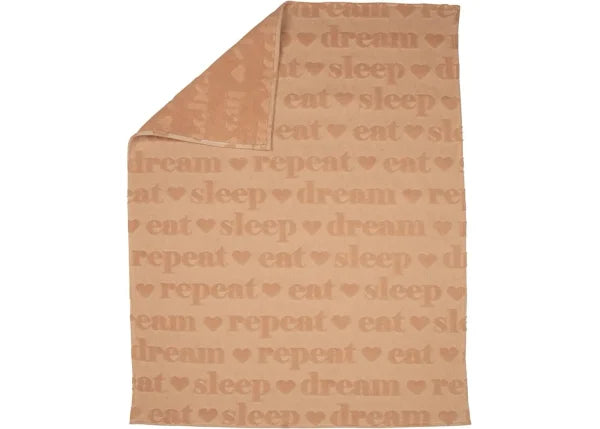 David Fussenegger Riga Baby Eat Sleep Repeat Blanket  DF03716370  Cork *