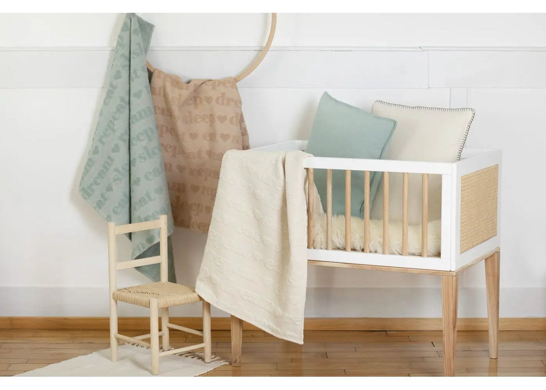 David Fussenegger Riga Baby Eat Sleep Repeat Blanket  DF03715170  Light Green *