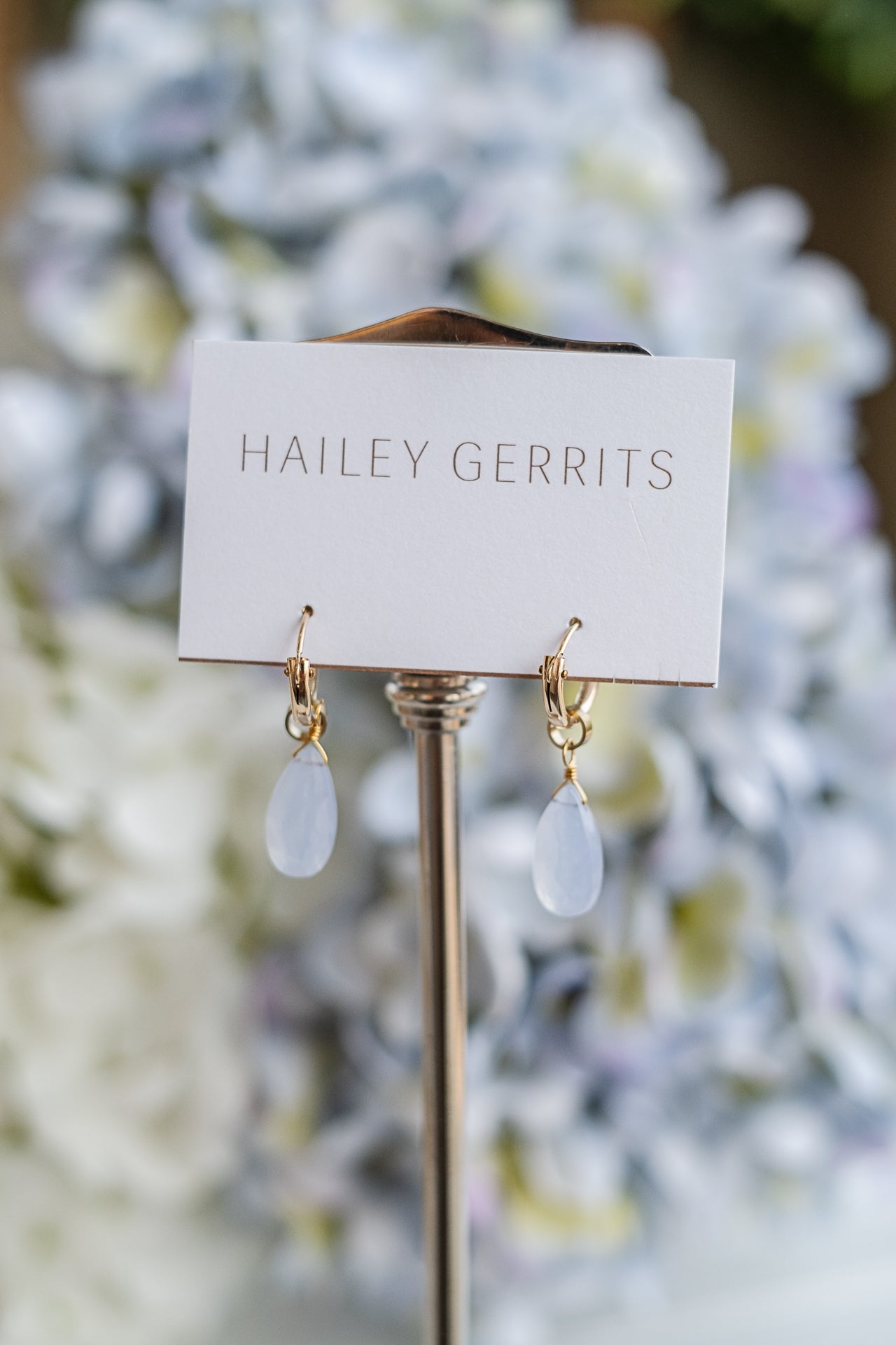 Hailey Gerrits Lorien Earrings Blue Lace Agate Small E04BLA