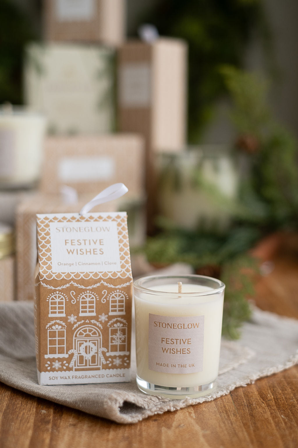 Stoneglow Festive Wishes Votive Candle