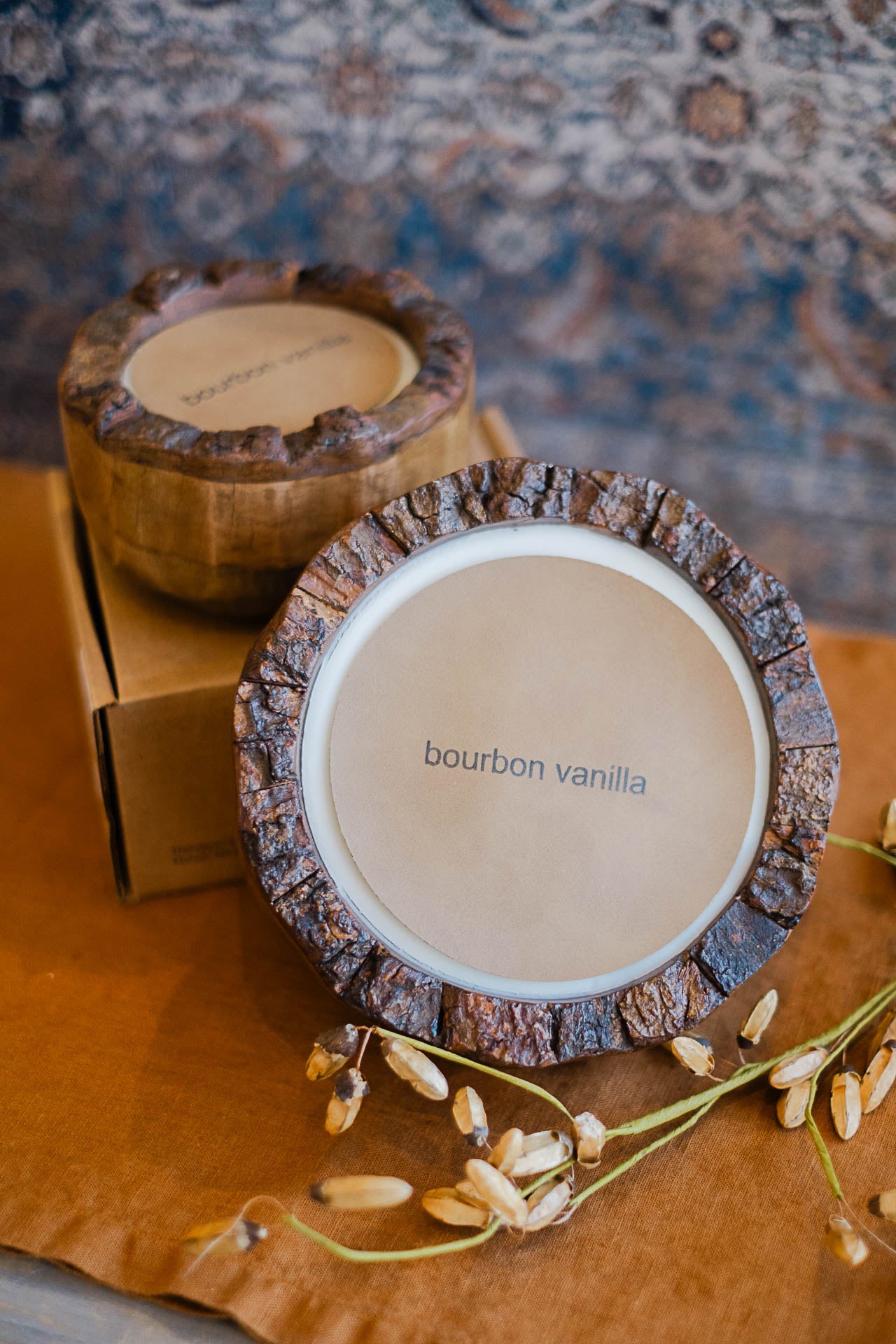 Himalayan Trading Bourbon Vanilla Wood Bowl Candle