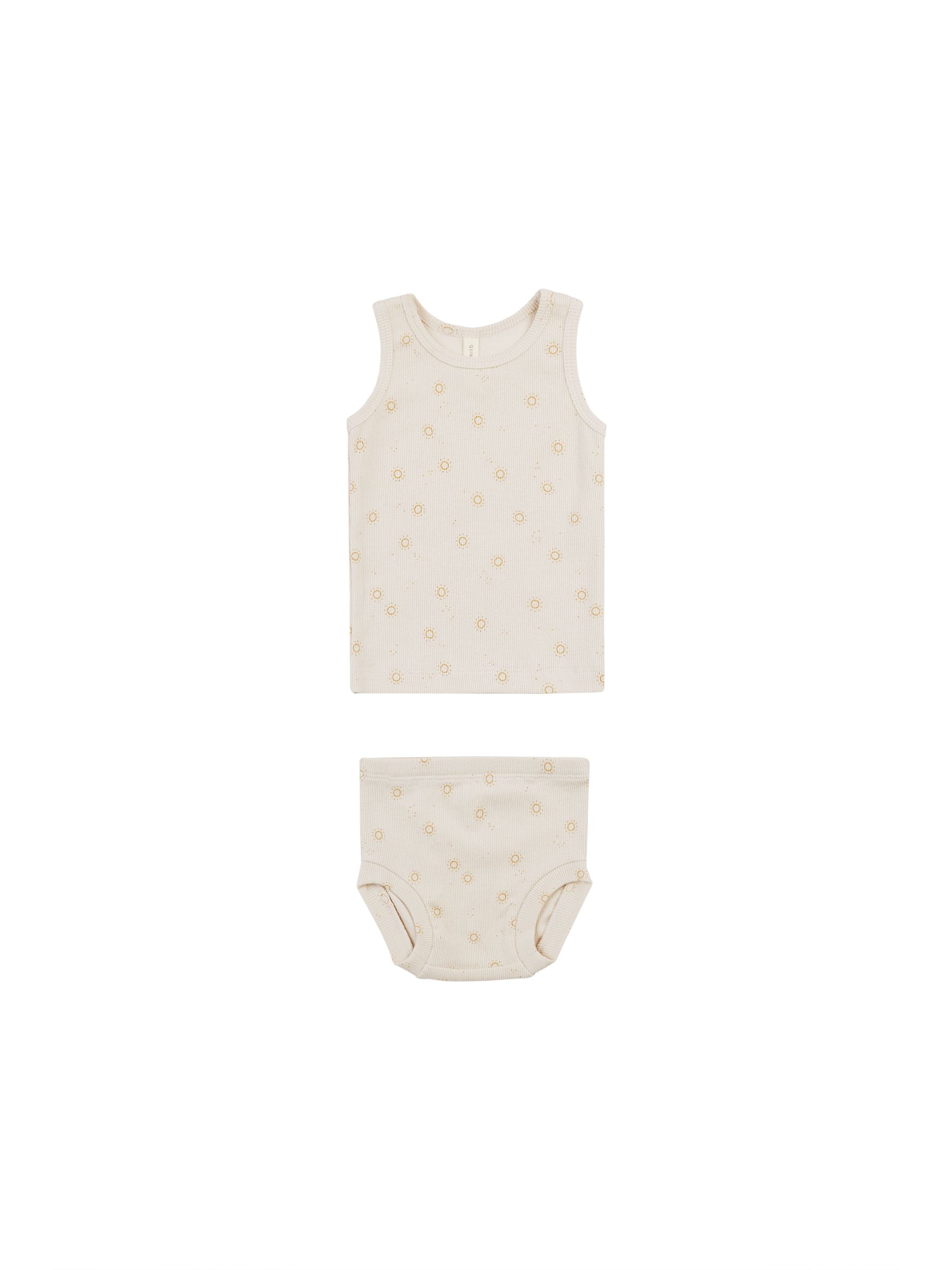 Quincy Mae Baby Ribbed Tank & Bloomer Set  QM302LEGT  Suns*