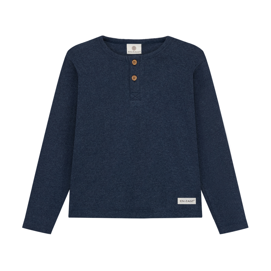 Enfant Boys Long Sleeve Henley Style Tee   230645-7021