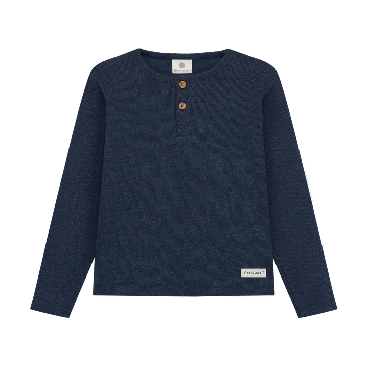 Enfant Boys Long Sleeve Henley Style Tee   230645-7021