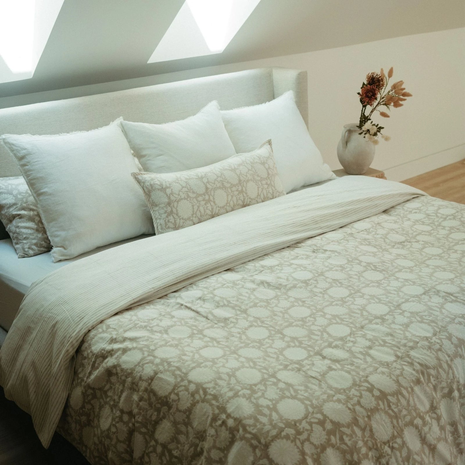 Indaba Maeve Block Print Pillow Sand 1-2100