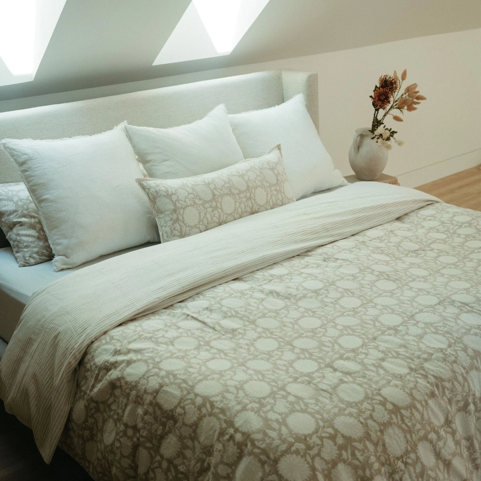 Indaba Maeve Block Print Pillow Sand 1-2100