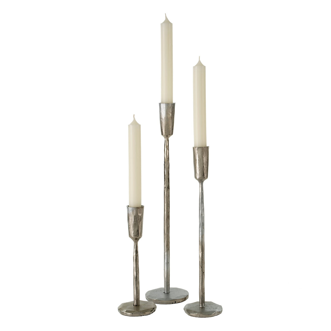 Indaba Luna Silver Forged Candlestick