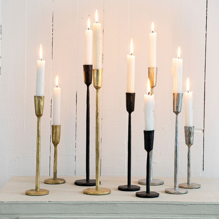 Indaba Luna Black Forged Candlestick