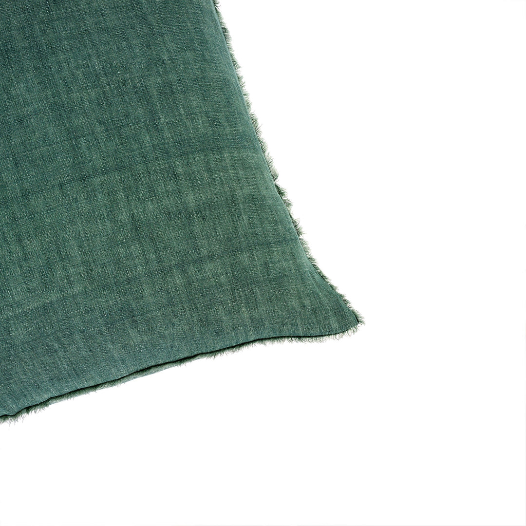 Indaba Lina Linen Cushion- 1-4384  Celeste Green