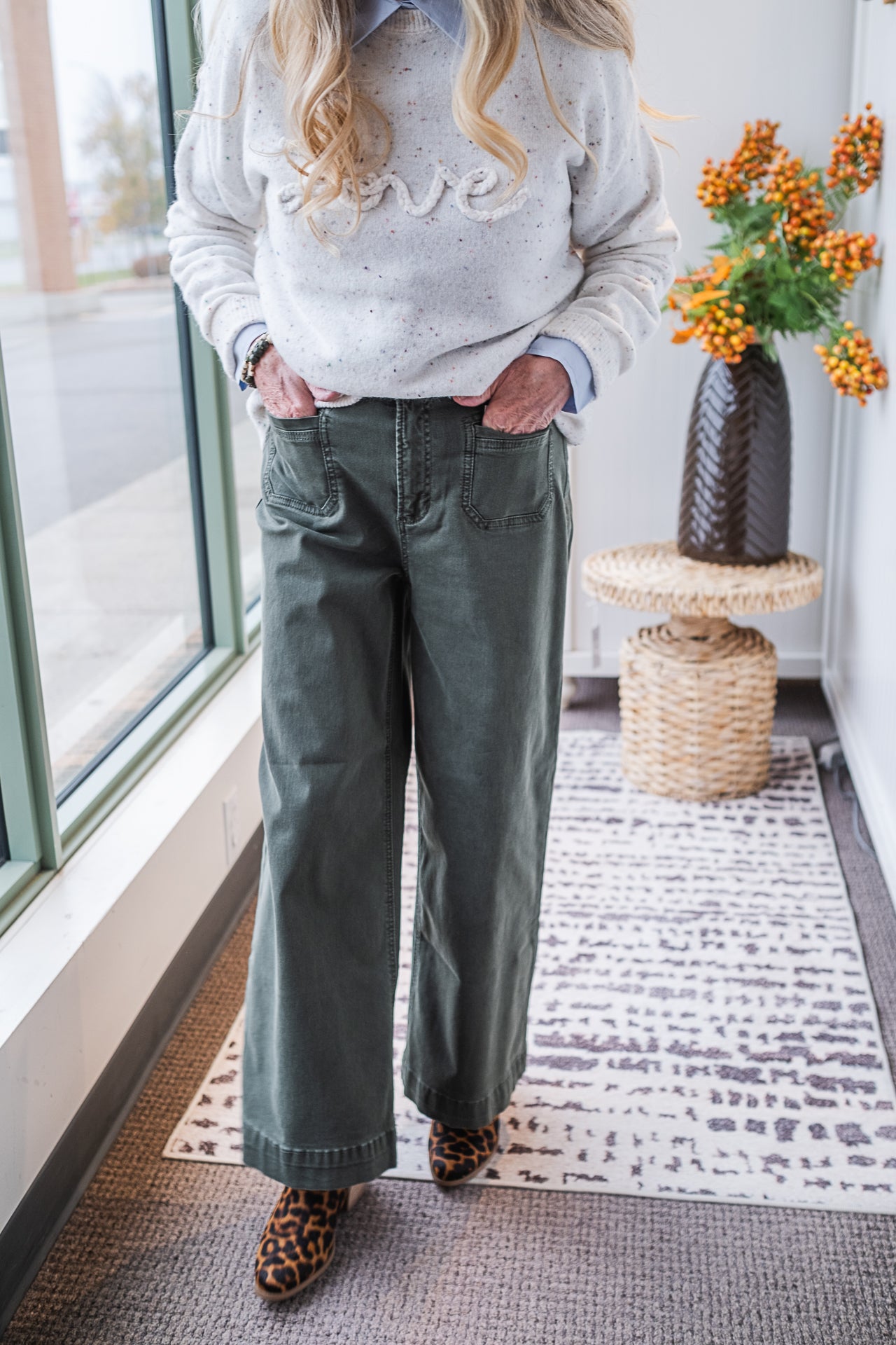 Charlie B Patch Pocket Pant C5538 Spruce