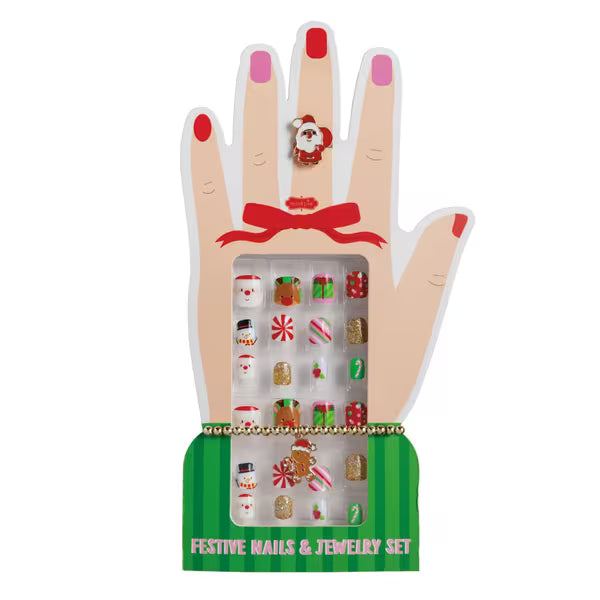 Mudpie Festive Nails and Jewellery Set