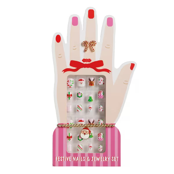 Mudpie Festive Nails and Jewellery Set