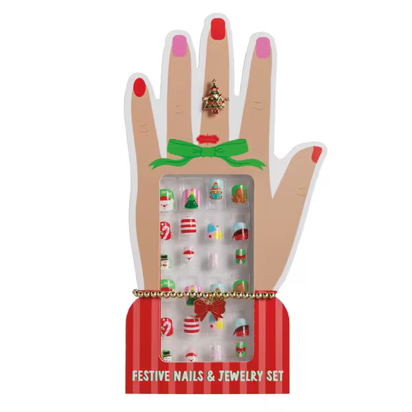 Mudpie Festive Nails and Jewellery Set