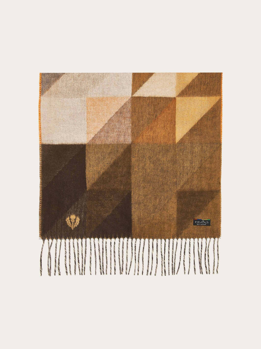 Fraas Cashmink Scarf with Geometric Deisgin  620002-561  Industrial blue