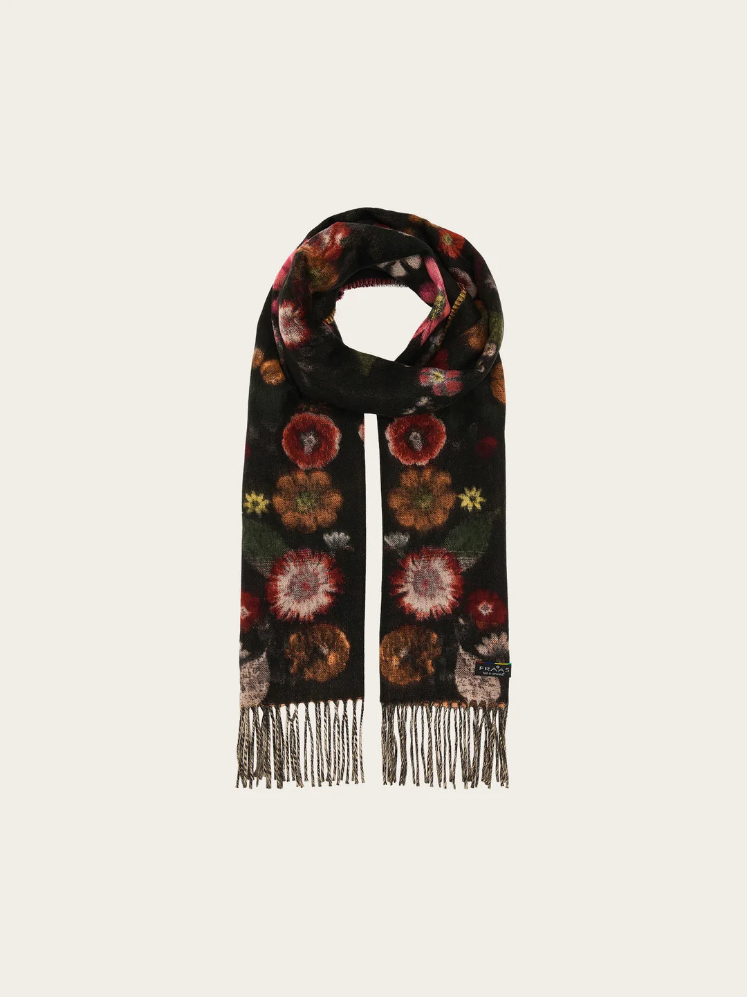 Fraas Cashmink Scarf with FLoral Pattern  625266-361  True Red