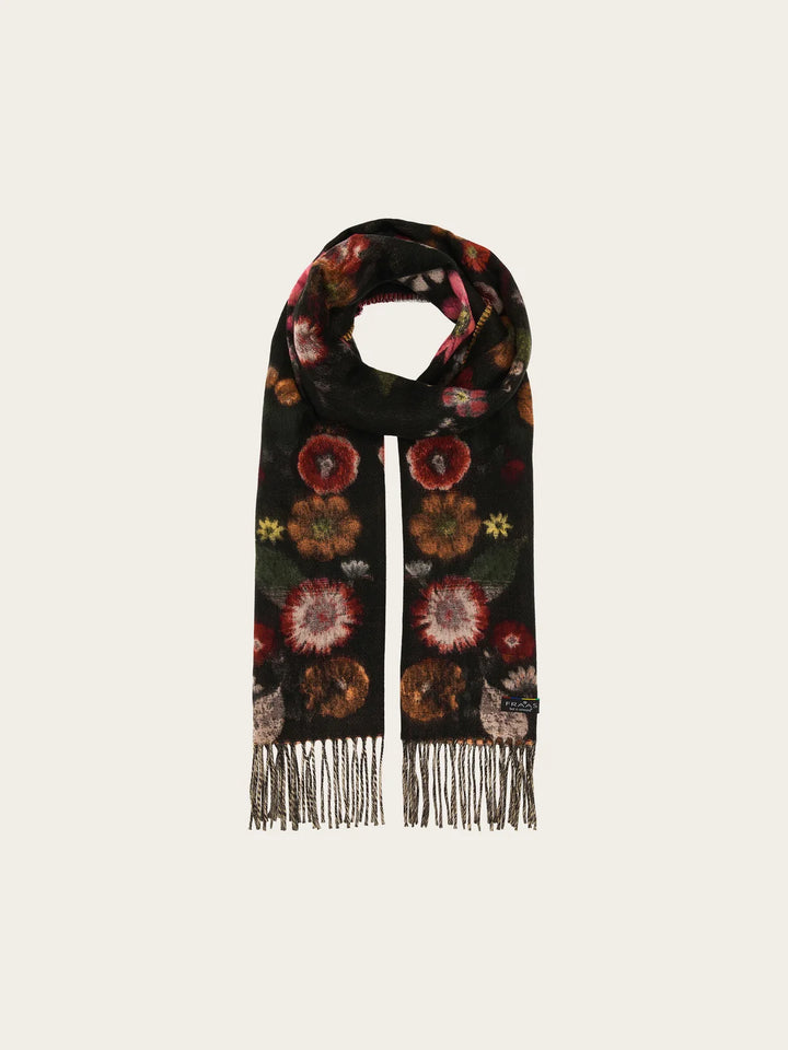 Fraas Cashmink Scarf with FLoral Pattern  625266-361  True Red