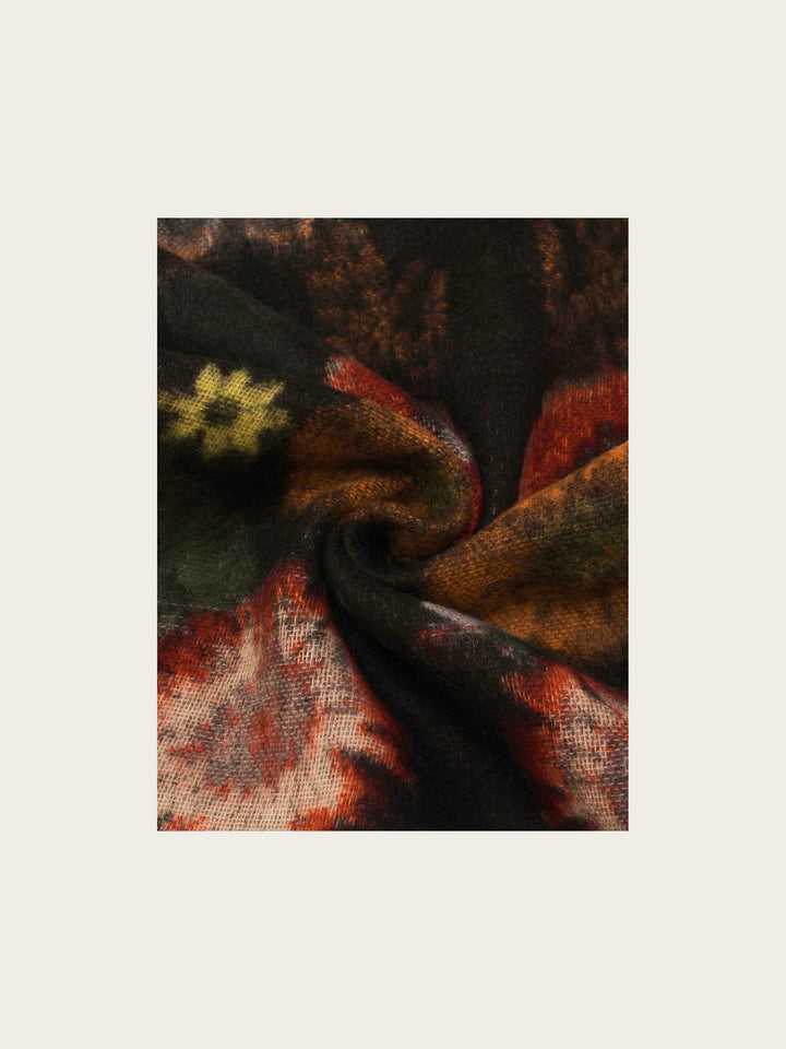 Fraas Cashmink Scarf with FLoral Pattern  625266-361  True Red