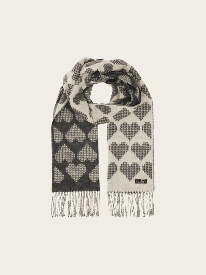 Fraas Cashmink Scarf with Heart Design  625529-940  Stone