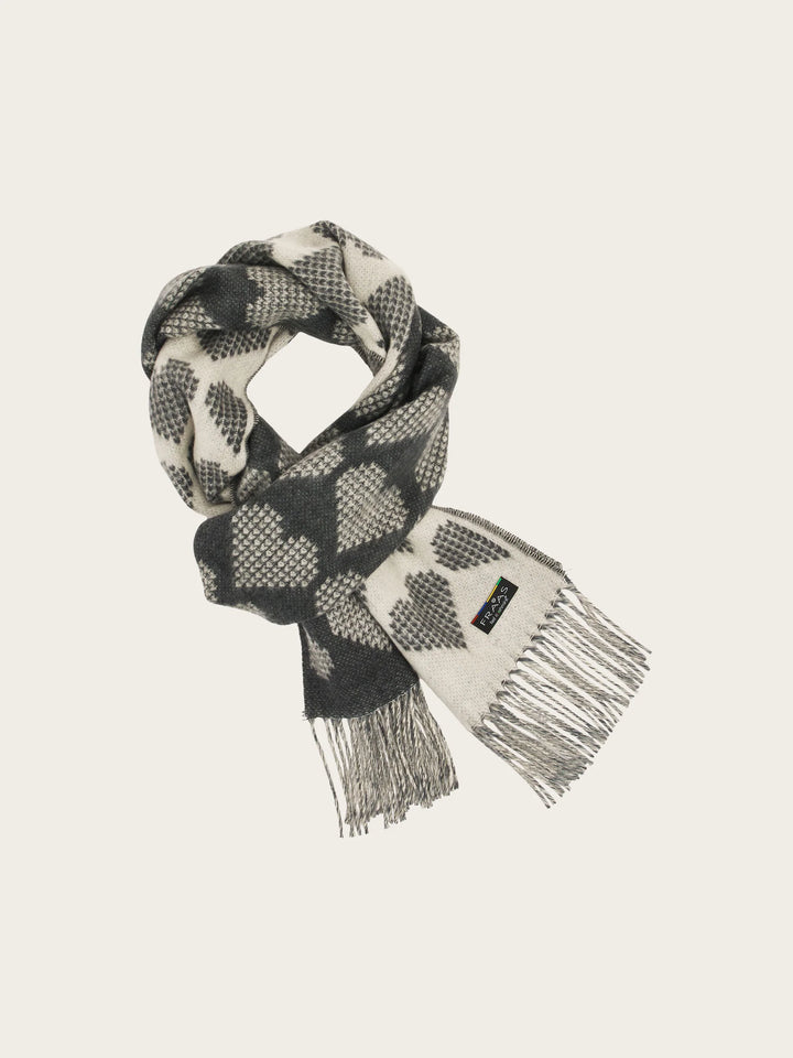 Fraas Cashmink Scarf with Heart Design  625529-940  Stone