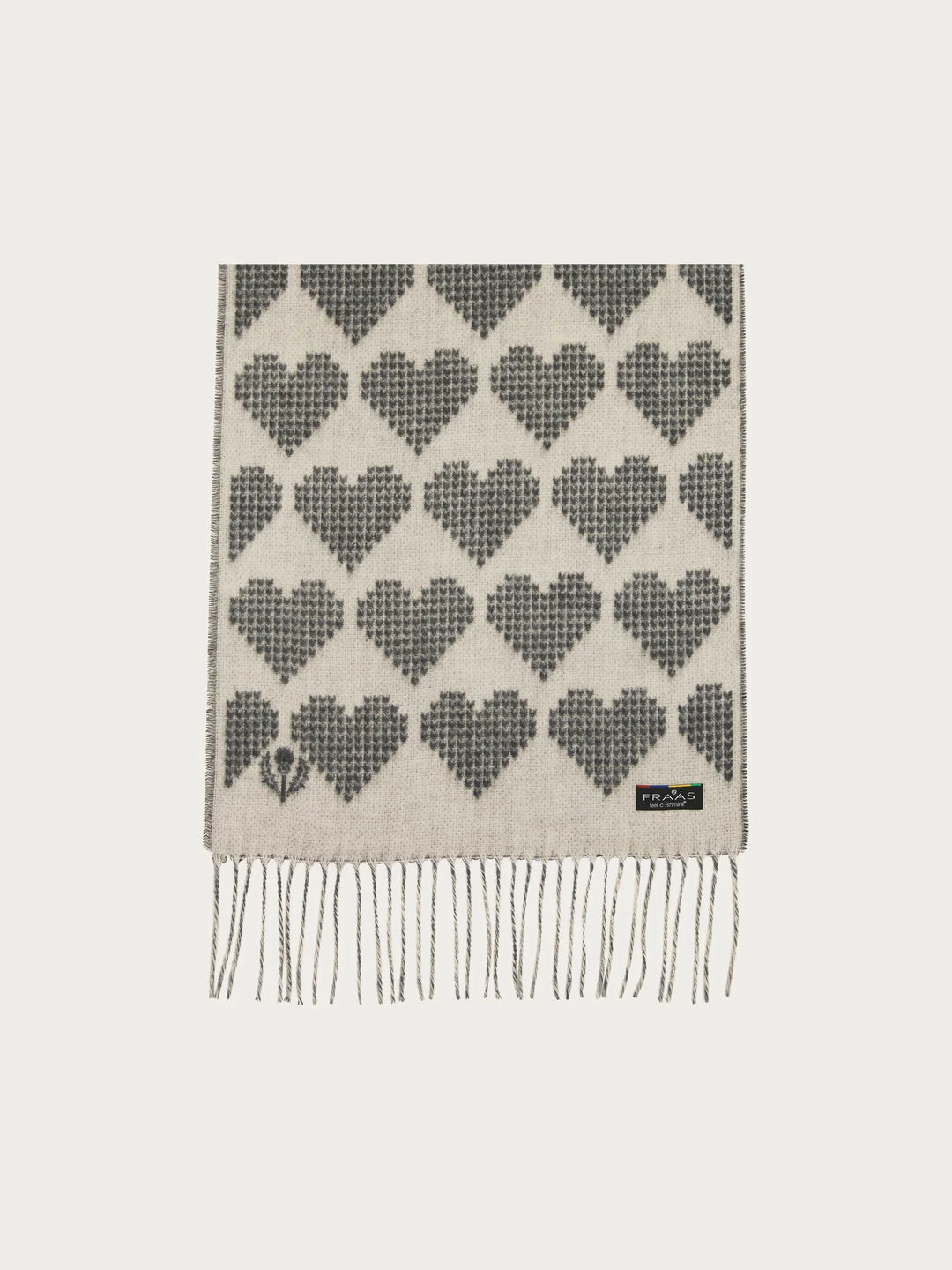 Fraas Cashmink Scarf with Heart Design  625529-940  Stone