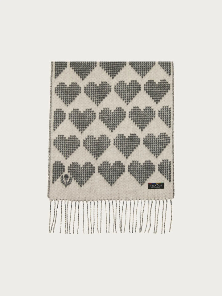 Fraas Cashmink Scarf with Heart Design  625529-940  Stone