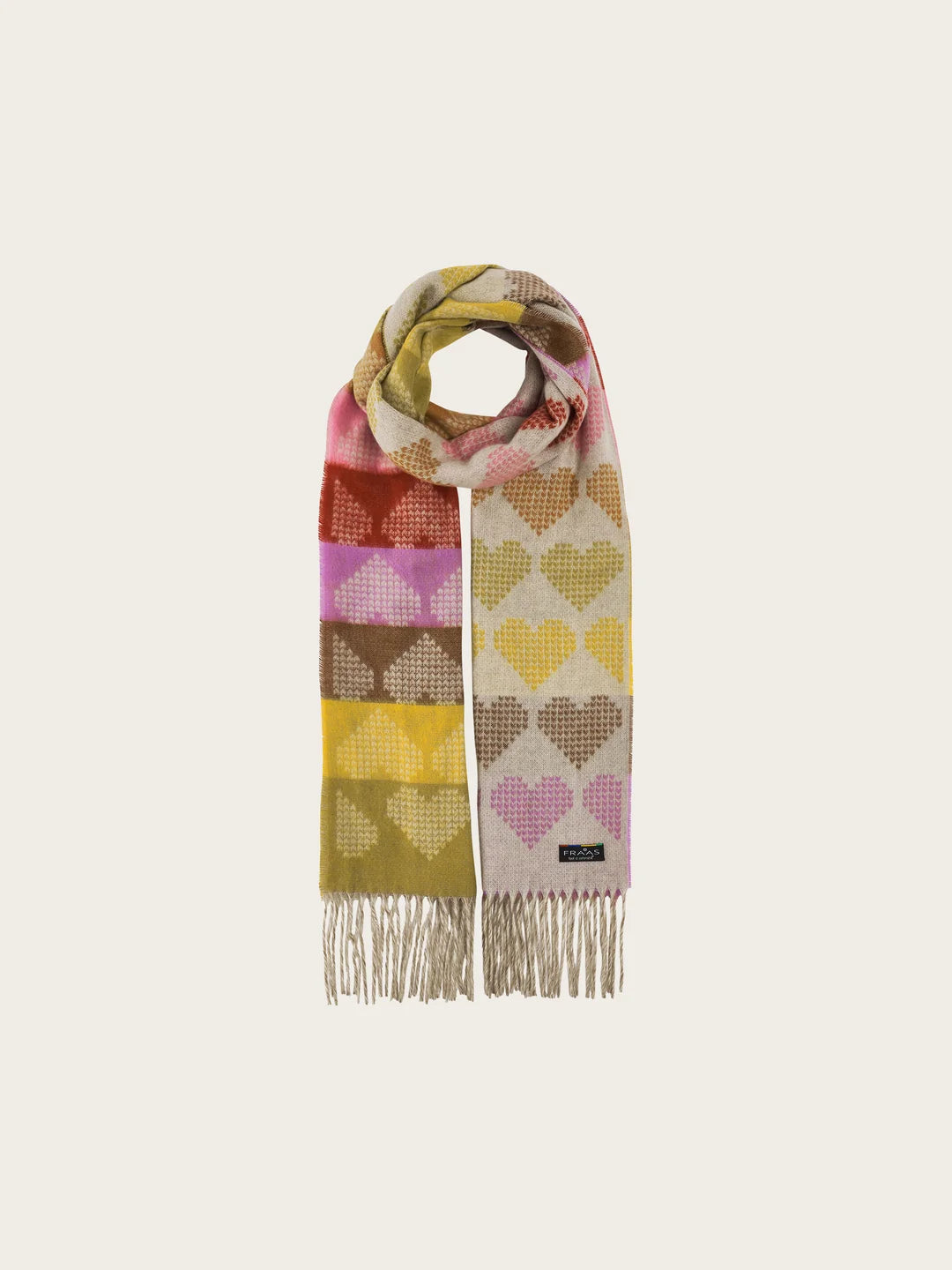 Fraas Cashmink Scarf with Heart Design  625529-970  Multicolour